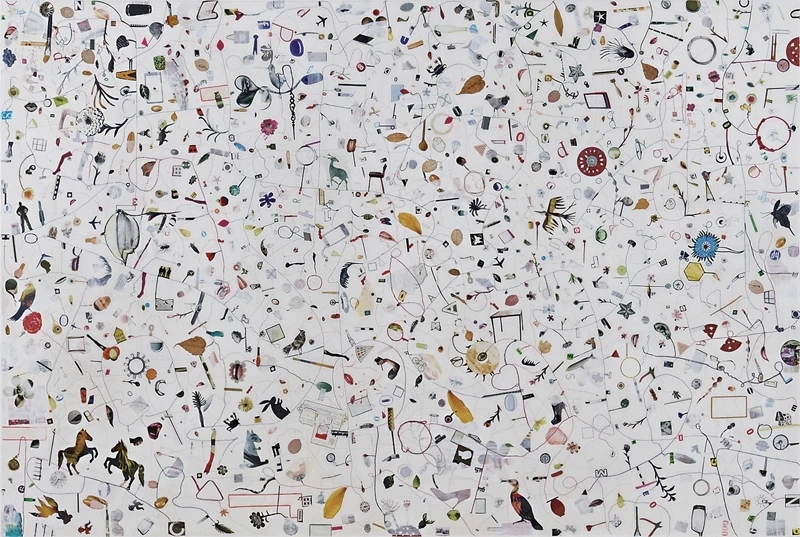 《花園迷蹤》，2014，綜合媒材、畫布，130×194cm。-圖片